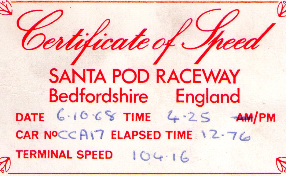 Certificate of Speed